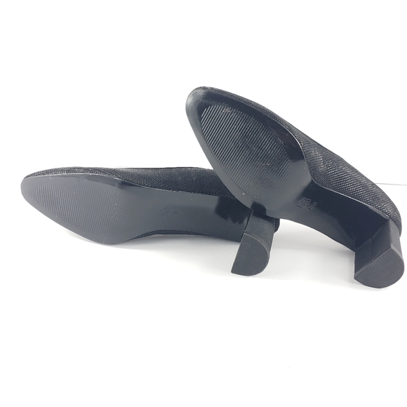 CAPARROS WOMEN SHINY BLACK  BLOCK HEELS SIZE 8.5 - Picture 5 of 6